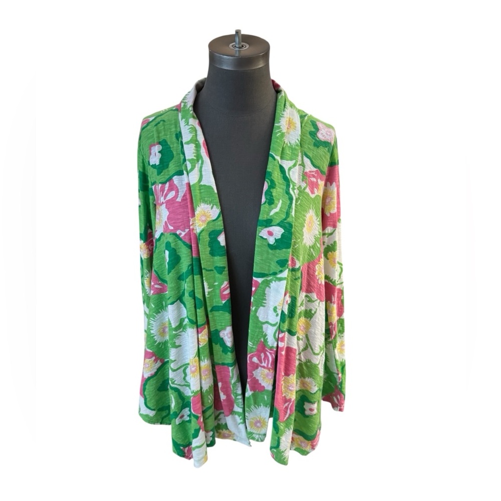 Lilly Pulitzer Katia Floral Wrap Cardigan Sweater Women's Large